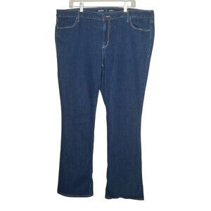 Old Navy Women's Mid-Rise Wow Boot-Cut Jeans Plus Size 20 Dark Rinse Denim